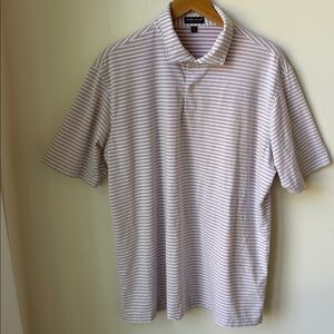 Peter Millar Crown Crafted Mens Albatross Stripe Cotton Blnd Pique Polo Size XXL